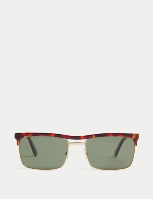

Mens Autograph Browline Sunglasses, Brown Mix