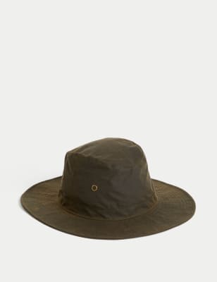 

Mens M&S Collection Waxed Cotton Fedora Hat with Stormwear - Khaki, Khaki