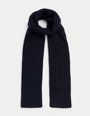 

Mens M&S Collection Strickschal mit Strukturmuster - Marineblau, Marineblau