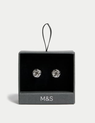 

Mens M&S Collection Knot Cufflinks - Silver, Silver