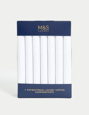 

Mens M&S Collection 7pk Antibacterial Pure Cotton Handkerchiefs - White, White