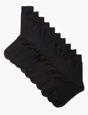 

M&S Collection Pack de 10 pares de calcetines Cool & Fresh™Mens - Black, Black