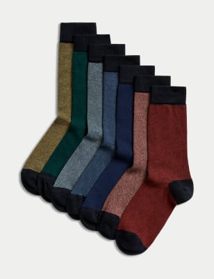 

Mens M&S Collection 7er-Pack gestreifte Cool & Fresh™-Socken mit hohem Baumwollanteil - Multi, Multi