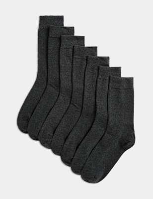 

Mens M&S Collection 7pk Cool & Fresh™ Cotton Rich Socks, Dark Grey