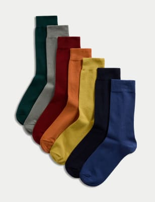 

Mens M&S Collection 7pk Cool & Fresh™ Assorted Cotton Rich Socks - Multi, Multi