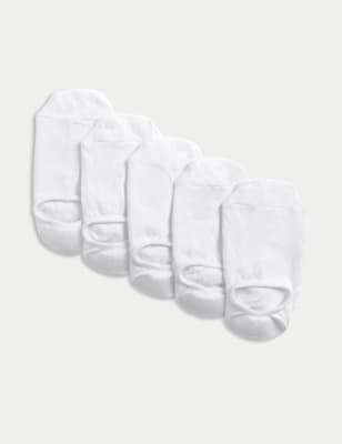 

Mens M&S Collection 5pk Cool & Fresh™ Invisible Trainer Liners™ - White, White