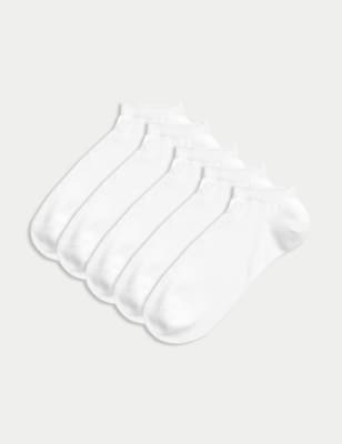 

Mens M&S Collection 5pk Cool & Fresh™ Trainer Liners™ - White, White