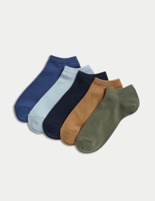 

Mens M&S Collection 5pk Cool & Fresh™ Cotton Rich Trainer Socks - Multi, Multi
