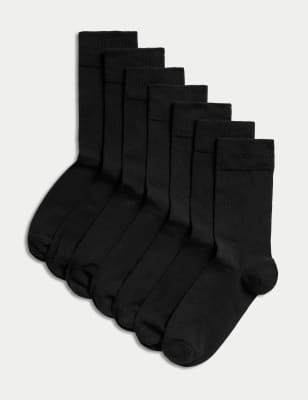 

Mens M&S Collection 7pk Cotton Rich Socks - Black, Black
