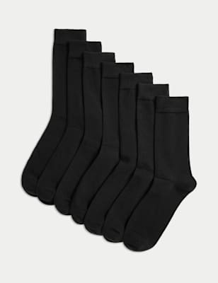 

Mens M&S Collection 7pk Cotton Rich Socks - Black, Black