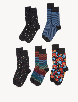

Marks & Spencer 5pk Cool & Fresh™ Assorted Cotton Rich Socks (MALE, BLACK MIX)