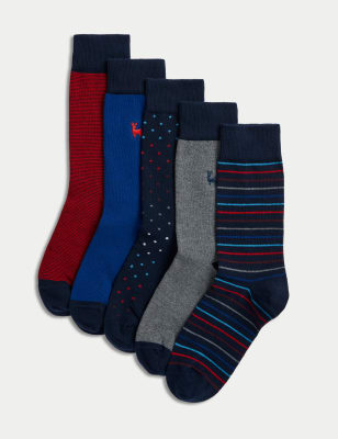 

Mens M&S Collection 5pk Cool & Fresh™ Cotton Rich Stag Socks - Navy Mix, Navy Mix