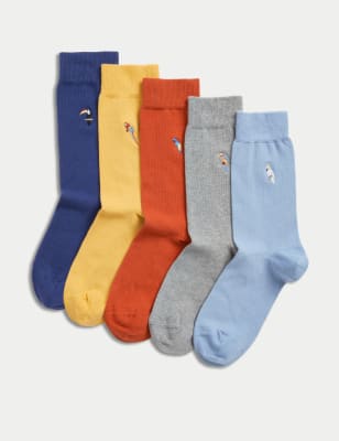 

M&S Collection Pack de 5 pares de calcetines Cool & Fresh™ de algodónMens - Multi, Multi