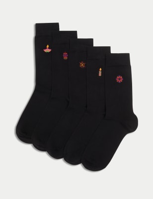 

Mens M&S Collection 5pk Cool & Fresh™ Diwali Cotton Rich Socks - Multi, Multi