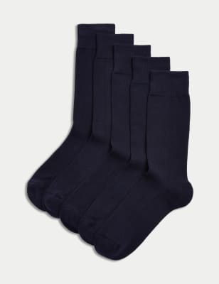 

Mens M&S Collection 5pk Cool & Fresh™ Cushioned Socks - Navy, Navy