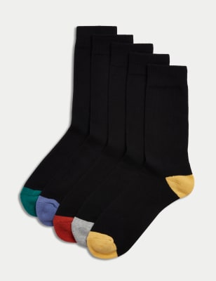 

Mens M&S Collection 5pk Cool & Fresh™ Cotton Rich Cushioned Socks - Black Mix, Black Mix