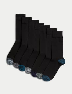 

Mens M&S Collection 7pk Cool & Fresh™ Cotton Rich Socks - Black Mix, Black Mix