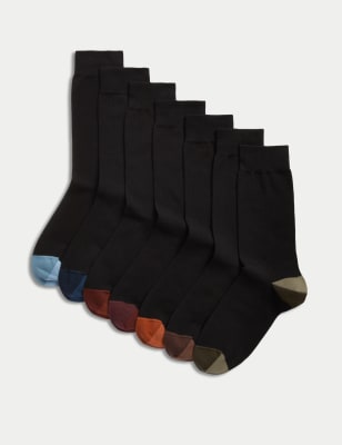 

Mens M&S Collection 7pk Cool & Fresh™ Cotton Rich Socks - Black Mix, Black Mix