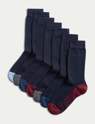 

Mens M&S Collection 7pk Cool & Fresh™ Cotton Rich Socks - Navy Mix, Navy Mix