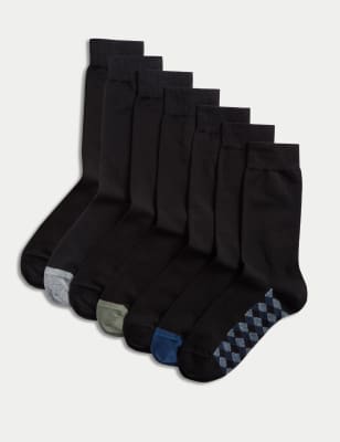 

Mens M&S Collection 7pk Cool & Fresh™ Cotton Rich Socks - Black Mix, Black Mix