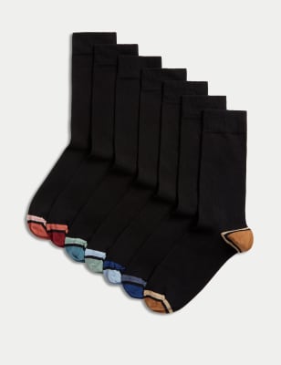 

Mens M&S Collection 7pk Cool & Fresh™ Cotton Rich Socks - Black Mix, Black Mix