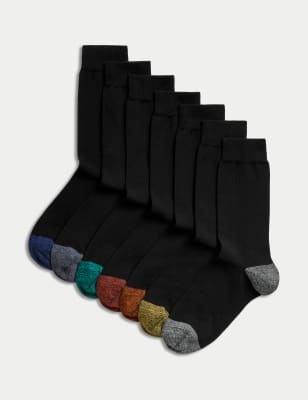 

Mens M&S Collection 7er-Pack Cool & Fresh™-Socken mit hohem Baumwollanteil - Black Mix, Black Mix