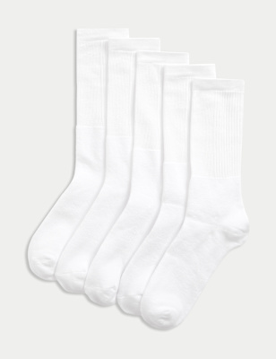 

Mens Goodmove 5pk Cool & Fresh™ Cushioned Sports Socks - White, White