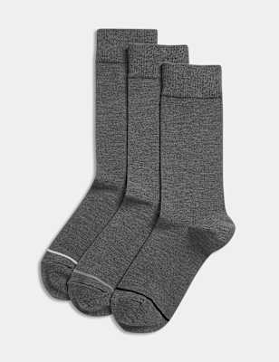 

Mens M&S Collection 3pk Heatgen™ Light Thermal Socks - Dark Grey Mix, Dark Grey Mix