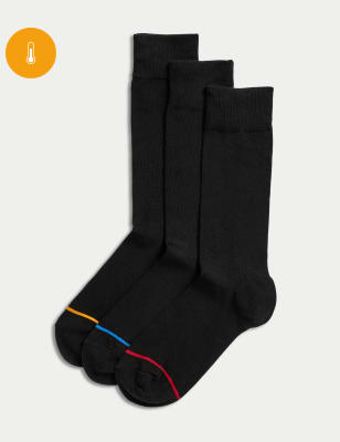 

Mens M&S Collection 3er-Pack Thermosocken mit Heatgen™ für leichte Wärme - Black Mix, Black Mix