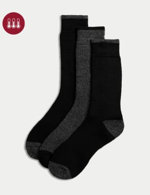

Mens M&S Collection 3pk Heatgen™ Maximum Warmth Thermal Socks - Black, Black
