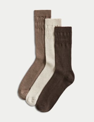 

Mens M&S Collection 3pk Gentle Grip Cool & Fresh™ Socks - Brown Mix, Brown Mix