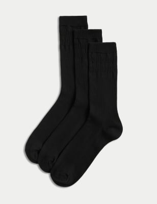 

Mens M&S Collection 3pk Gentle Grip Cool & Fresh™ Socks, Black