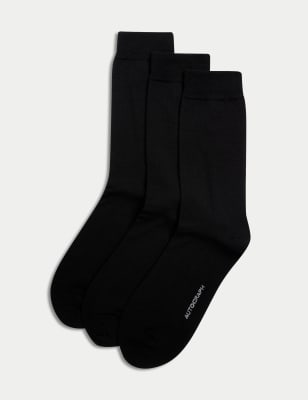 

Mens Autograph 3pk Merino Wool Blend Socks - Black, Black