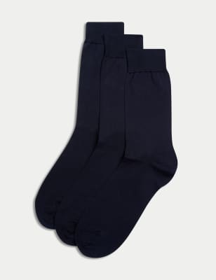 

Mens Autograph 3pk Pure Cotton Socks - Dark Navy, Dark Navy