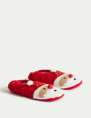 

Mens M&S Collection Santa Slipper Socks - Red Mix, Red Mix