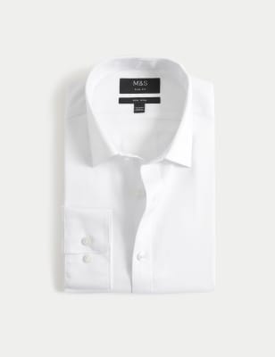 

Mens M&S Collection Slim Fit Non Iron Pure Cotton Shirt - White, White