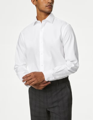 

Mens M&S Collection Regular Fit Ultimate Non Iron Cotton Shirt - White, White