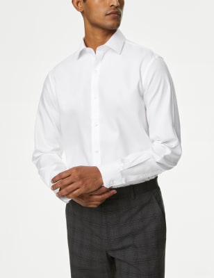 

M&S Collection Camisa de corte estándar de algodón sin planchadoMens - White, White