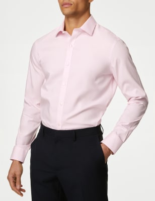 

Mens M&S Collection Slim Fit Ultimate Non Iron Cotton Shirt - Pink, Pink