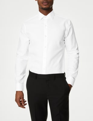 

Mens M&S Collection Slim Fit Ultimate Non Iron Cotton Shirt - White, White