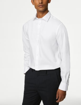 

Mens M&S Collection Regular Fit Non Iron Pure Cotton Twill Shirt - White, White