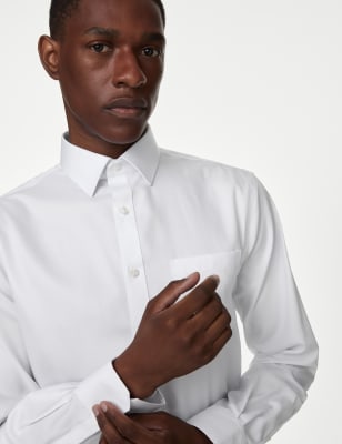 

Mens M&S Collection Regular Fit Non Iron Pure Cotton Shirt - White, White