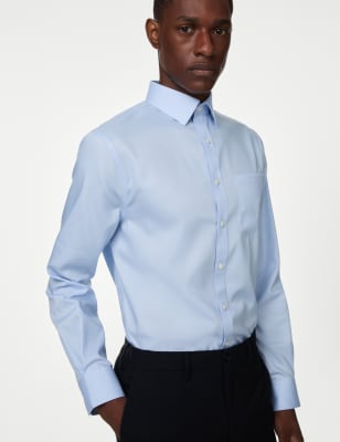 

Mens M&S Collection Slim Fit Non Iron Pure Cotton Shirt - Sky Blue, Sky Blue