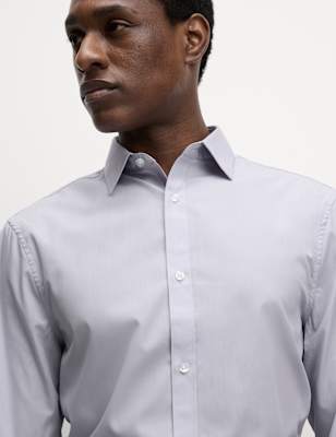 

M&S Collection Camisa de ajuste estándar de planchado fácil con algodónMens - Lilac, Lilac