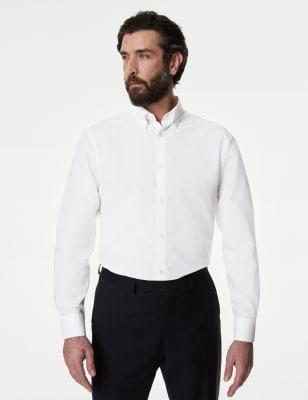 

Mens M&S SARTORIAL Regular Fit Linen Blend Weave Shirt - White, White