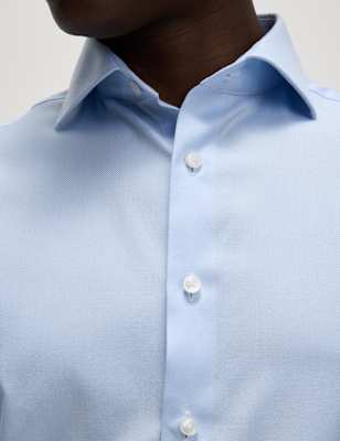 

Mens M&S SARTORIAL Regular Fit Luxury Cotton Double Cuff Twill Shirt - Blue, Blue