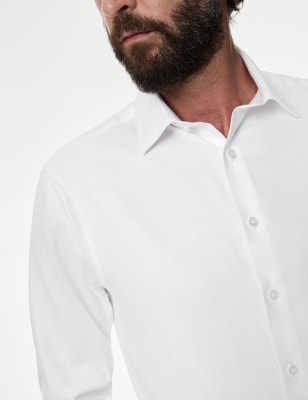 

Mens M&S SARTORIAL Regular Fit Easy Iron Luxury Cotton Twill Shirt - White, White