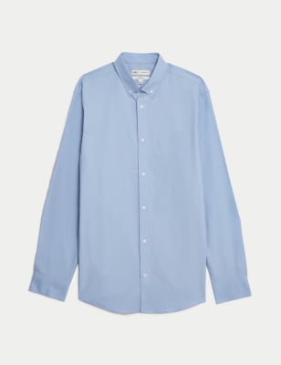 

M&S Collection Camisa de ajuste estándar 360 Flex™ de algodón elásticaMens - Blue, Blue