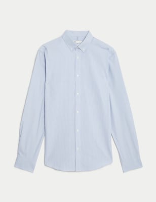 

Mens M&S Collection Slim Fit Cotton Stretch 360 Flex™ Shirt - Blue Mix, Blue Mix