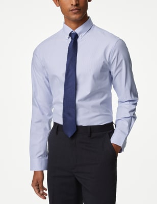

Mens M&S Collection Schmal geschnittenes Stretch-Baumwollhemd mit 360 Flex™ - Lilac Mix, Lilac Mix